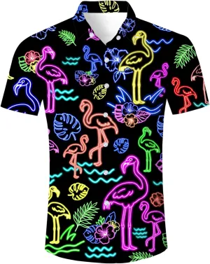 uideazone Mens Funny Hawaiian Shirts 3D Graphic Button Down Short Sleeve Tropical Holiday Beach Aloha Shirt