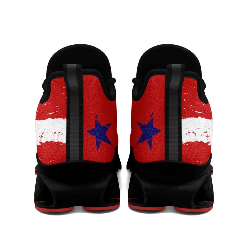 Unique Gift,Personalized Patriotic Cloud Sneakers, Custom  American Flag Design Shoes, USA Pride Comfortable Shoes