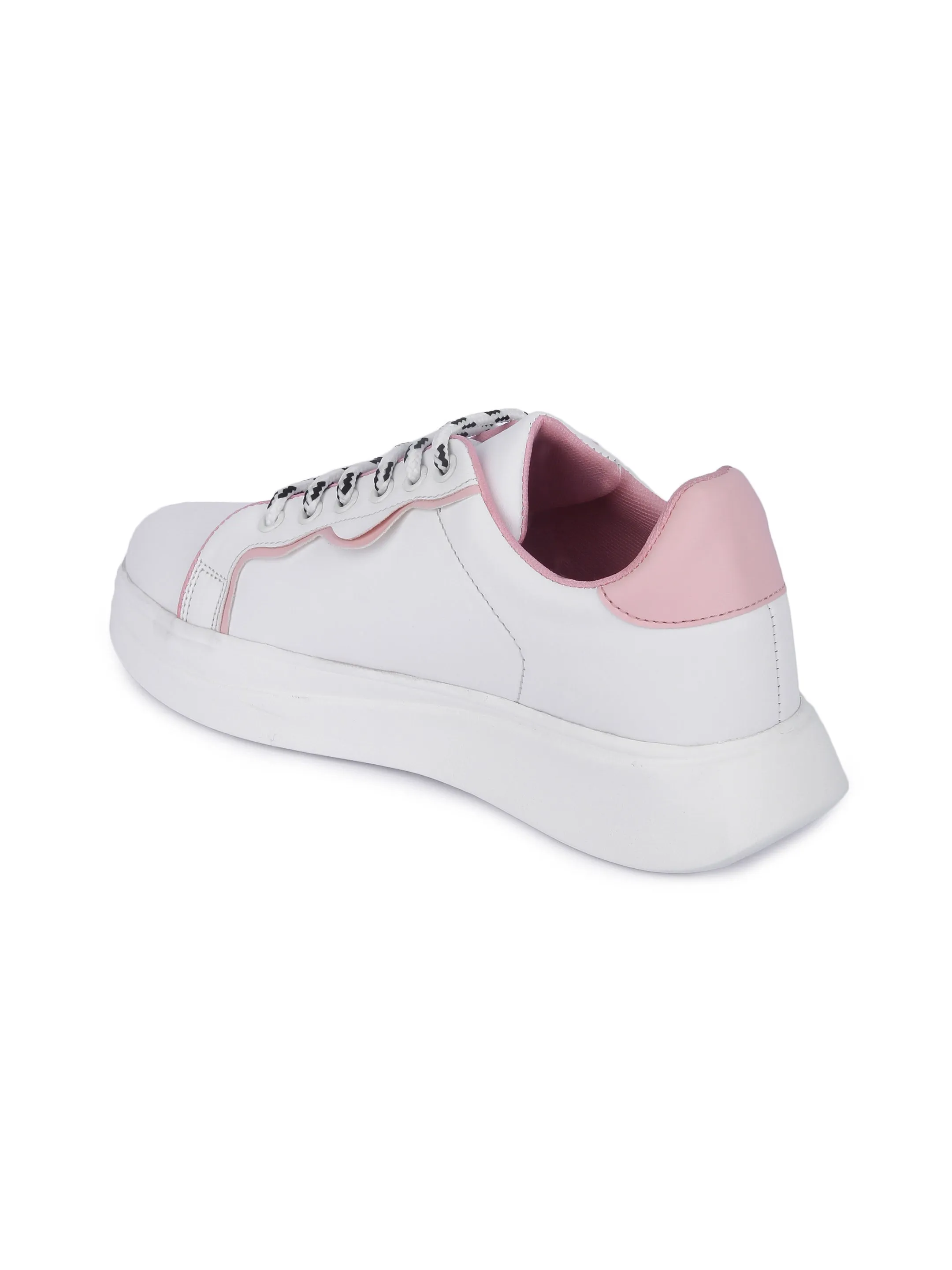 White and Baby Pink Live Laugh Love Casual Sneaker