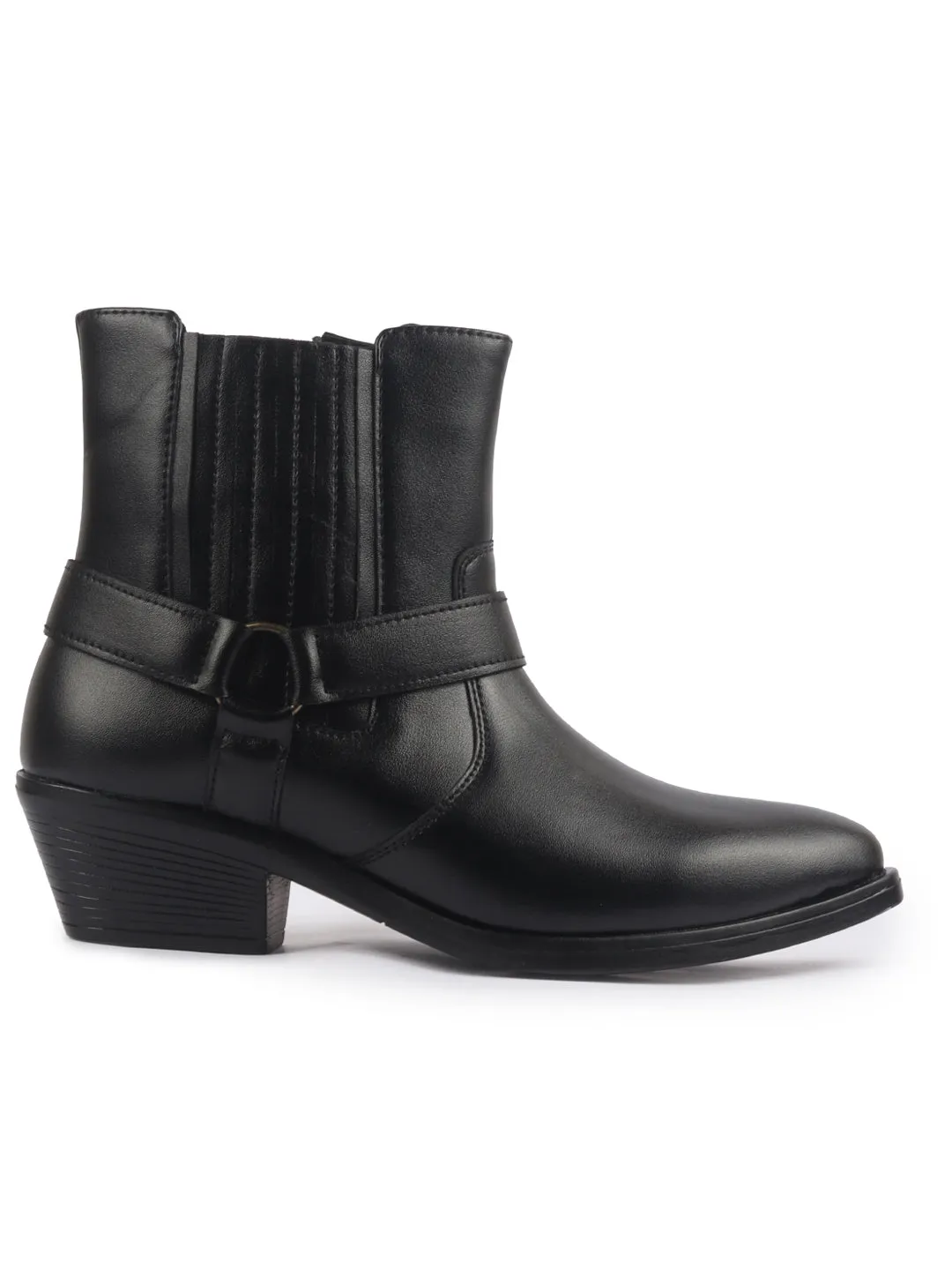 Women Mid Top Side Zipper Platform Wedge Heel Chelsea Boot Slip-On Comfortable Formal Ankle Boots