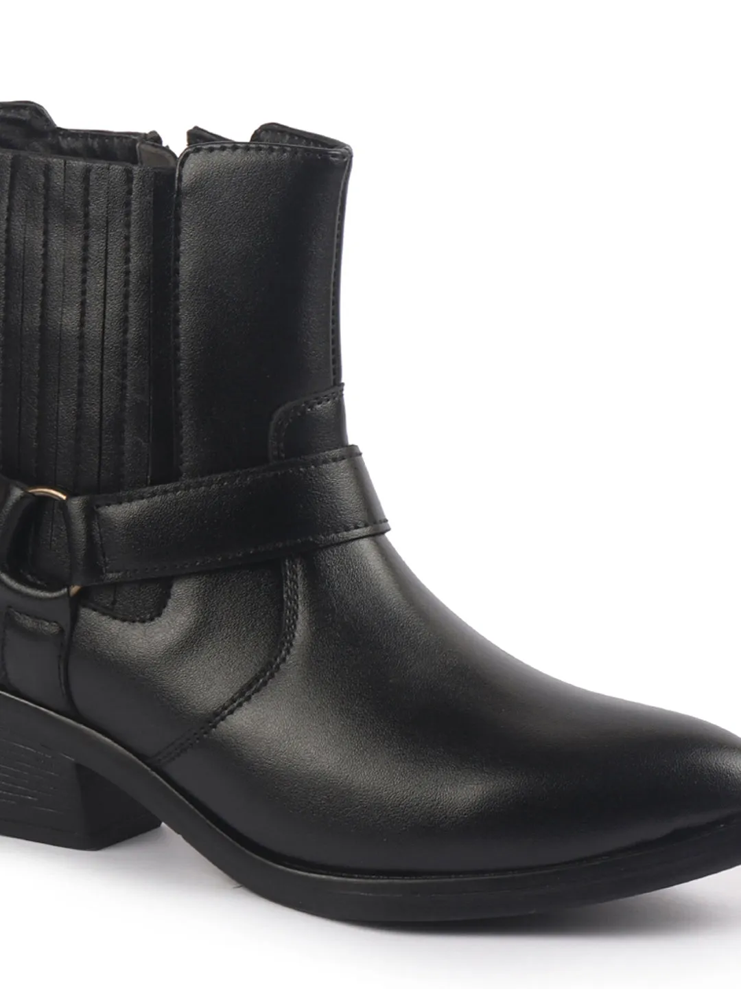 Women Mid Top Side Zipper Platform Wedge Heel Chelsea Boot Slip-On Comfortable Formal Ankle Boots