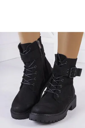Women's black lace-up boots