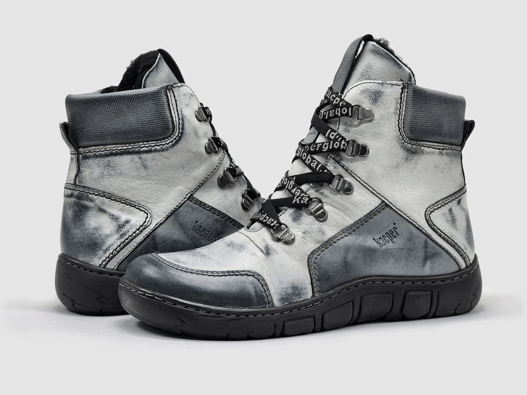 Women's Original Insulated Zip-Up Leather Boots - Grey